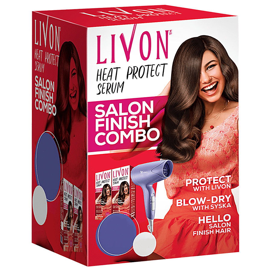 Buy Livon Heat Protect Serum Salon Finish Combo - (100 ml x 2) & Syska Hair  Dryer Online at Best Price of Rs 1749 - bigbasket