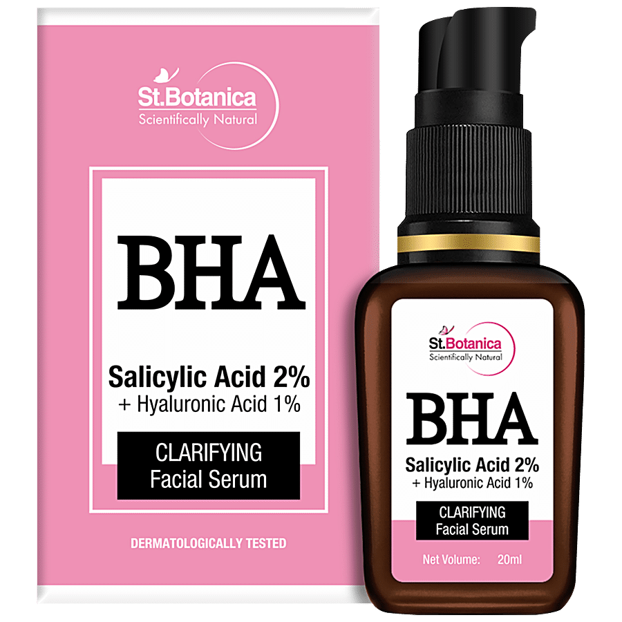 Buy StBotanica BHA Salicylic Acid 2% Face Serum + Hyaluronic Acid 1% - Skin Clarifying Online at Best Price of Rs 467.22 picture
