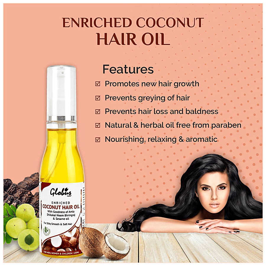 Buy Globus Naturals Coconut Hair Oil - With Amla, Shikakai, Neem, Promotes  Growth & Strengthens Root Online at Best Price of Rs 240 - bigbasket