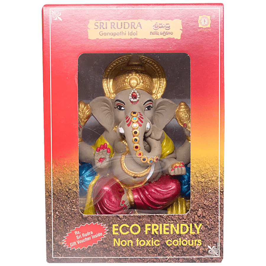 Brown colour gold paint hindu god ganesha statue gift figurine