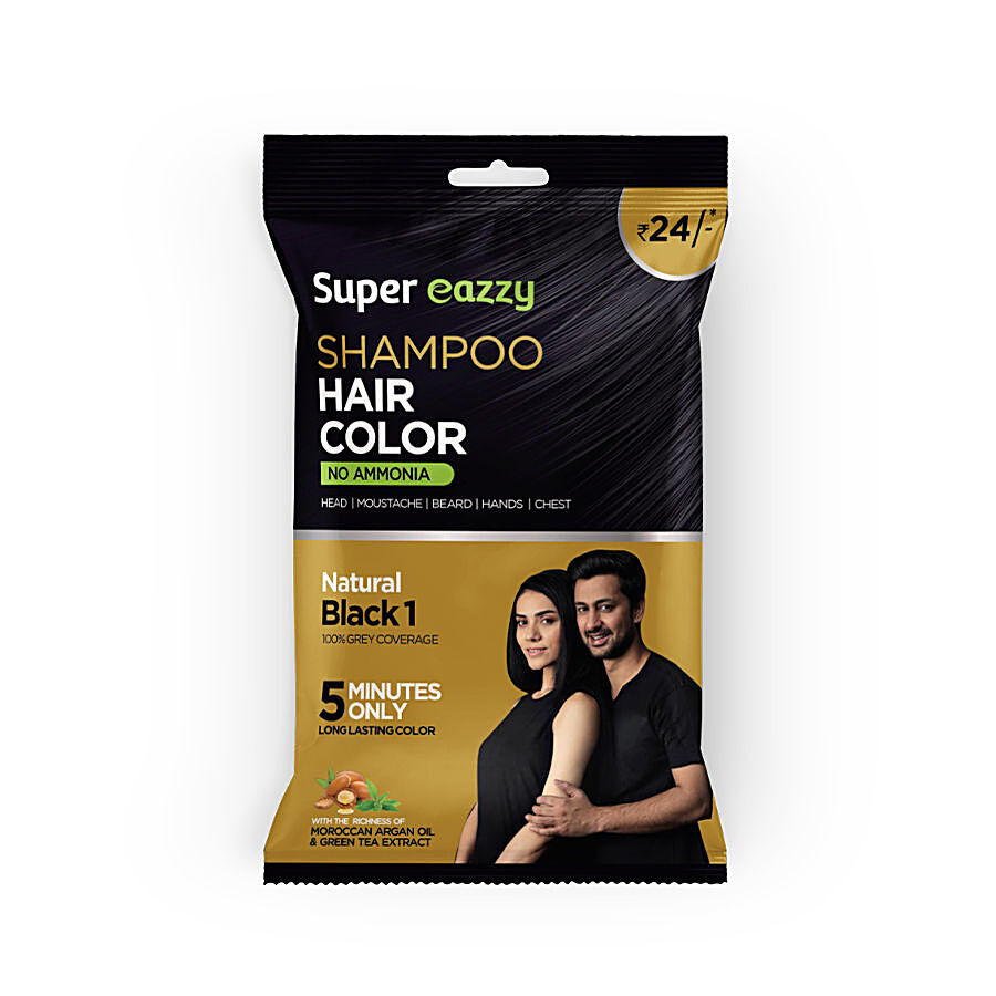 Buy Vcare Super Eazzy Hair Colour Shampoo - With No Ammonia, Long Lasting,  Black Online at Best Price of Rs 24 - bigbasket
