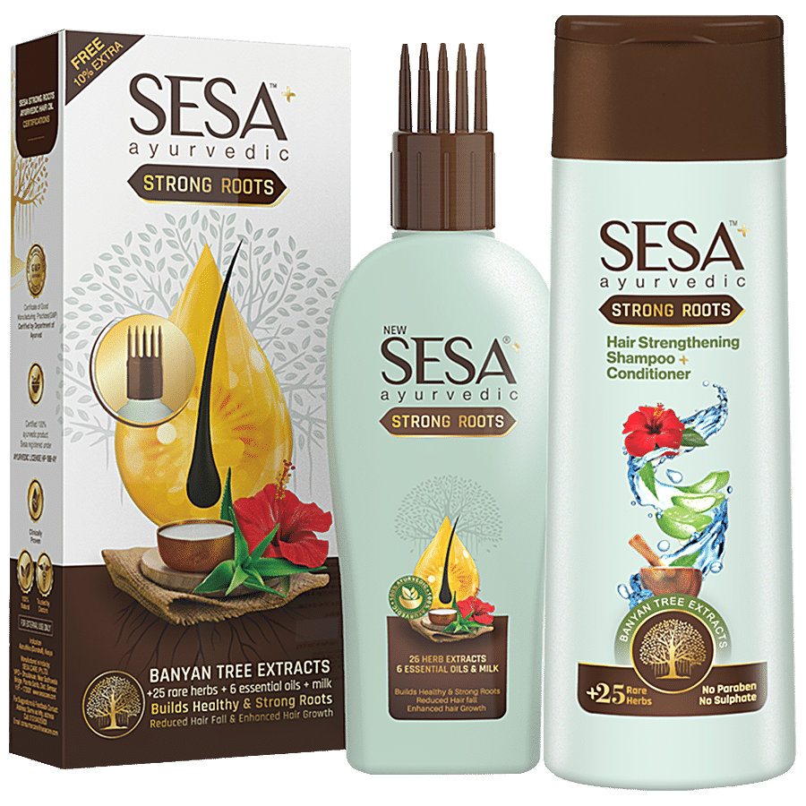 Buy Sesa Strong Roots Oil & Hair Strengthening Shampoo Plus Conditioner -  Repairs Damage Online at Best Price of Rs  - bigbasket