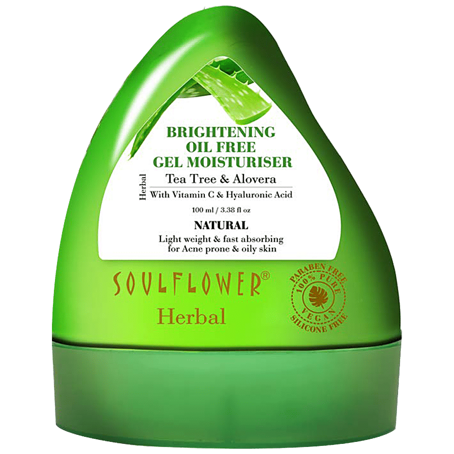 Buy Soulflower Aloe Vera Gel With Vitamin C Tea Tree Hyaluronic Acid for  Face, Hair Styling, Skin Brightening Online at Best Price of Rs  -  bigbasket