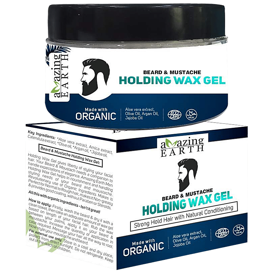 Buy Amazing Earth Beard & Mustache Holding Wax Gel - Organic, Strong Hold  Hair With Natural Conditioning Online at Best Price of Rs  - bigbasket