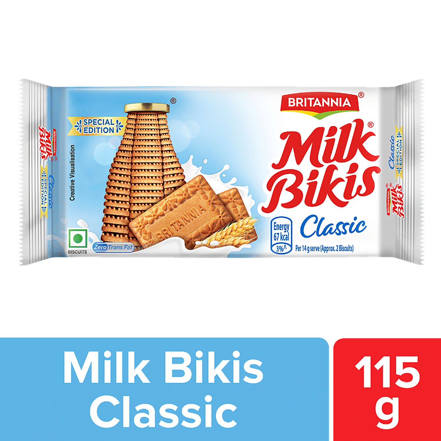 BRITANNIA Milk Bikis Biscuits (540g) Cream Sandwiched Crispy Cookies