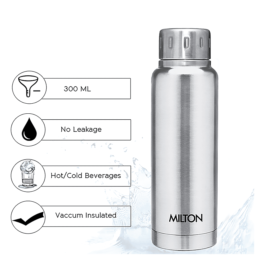 Milton Elfin 160, Double Wall Vacuum Insulated Flask, 160 ml | 5.4 oz | Hot  & Cold Water Bottle, 18/8 Stainless Steel, Compact Flask, Durable Body