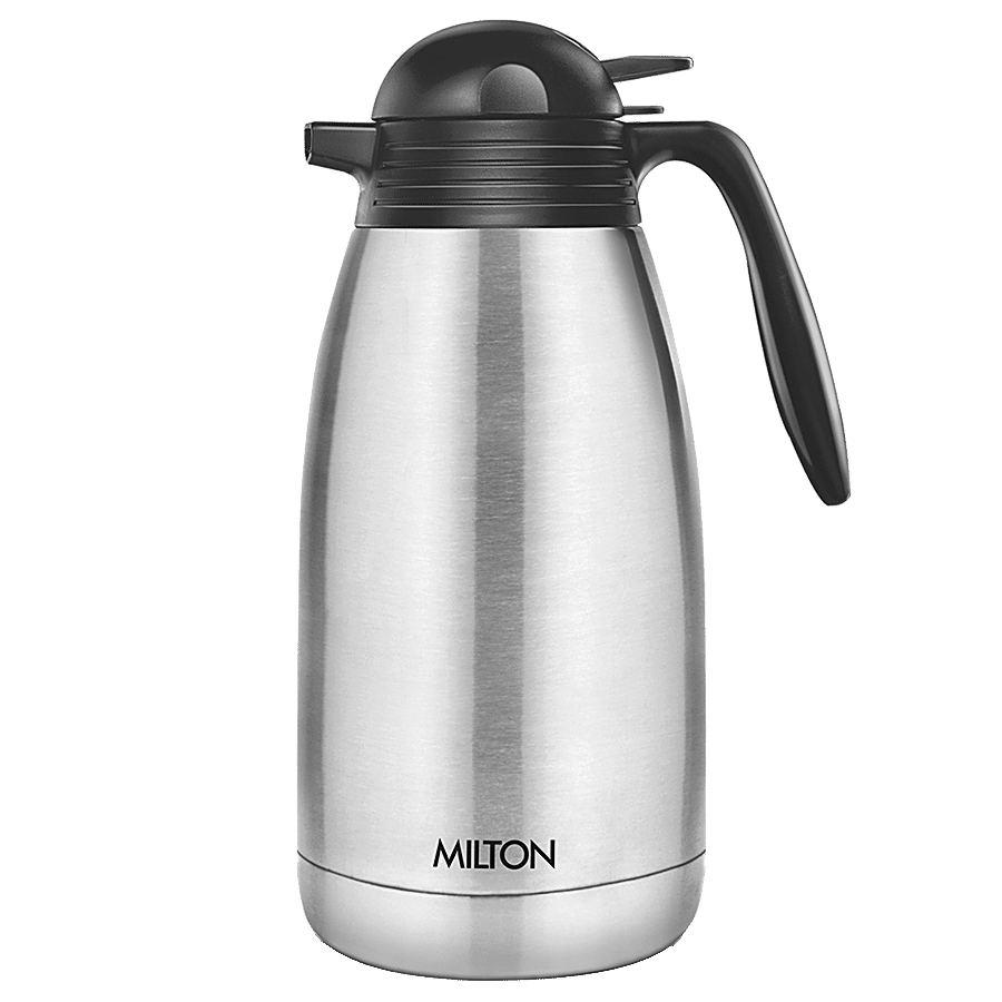 Milton Thermosteel Carafe Double Wall Vaccum Insulated Thermal Carafe 1500 ml | 50 oz | Press & Pour Lid, 24 Hours Hot & Cold, 304 Stainless Steel