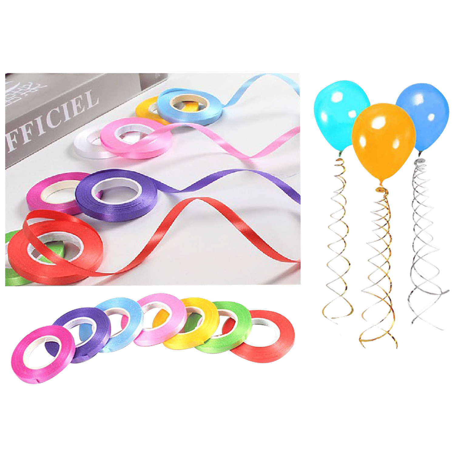 30 Rolls Curling Ribbon Shiny Metallic Balloon String Roll Gift