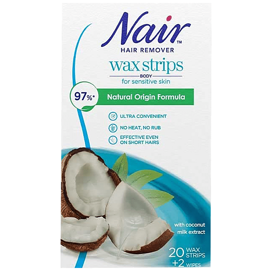 Buy Nair Hair Remover Wax Strips - With Coconut Milk Extract, For Sensitive  Skin Online at Best Price of Rs 430 - bigbasket