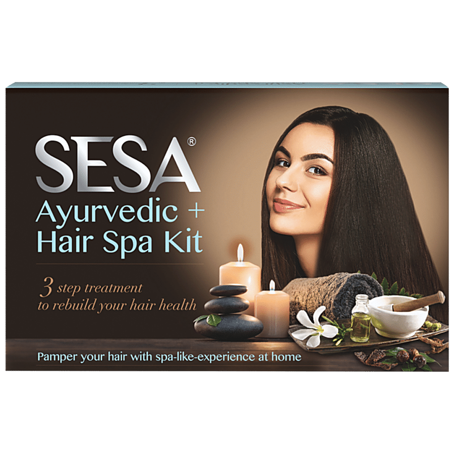 Buy Sesa Ayurvedic+ Hair Spa Kit - 3 Steps Treatment, Vitaliser, Oil In  Lotion, Shampoo & Masque, For Deep Conditioning Online at Best Price of Rs  270 - bigbasket