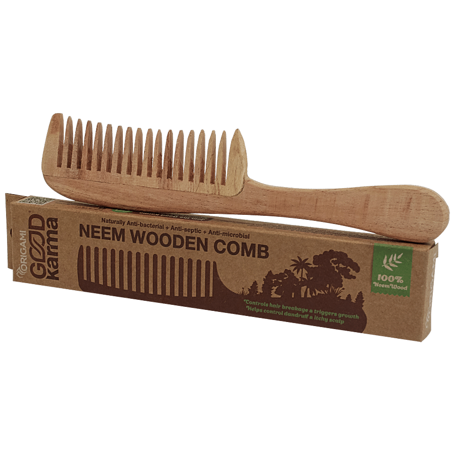 Buy Origami Good Karma Neem Wooden Comb - May Help To Reduce Dandruff &  Excess Oil, Eco Friendly Online at Best Price of Rs 160 - bigbasket