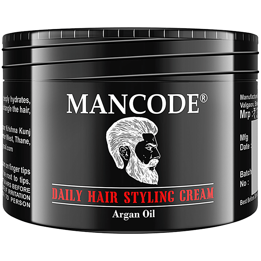 Buy Mancode Daily Hair Styling Cream - Argan Oil, Intense Conditioner,  Minimises Frizz & Provides Shine Online at Best Price of Rs 175 - bigbasket