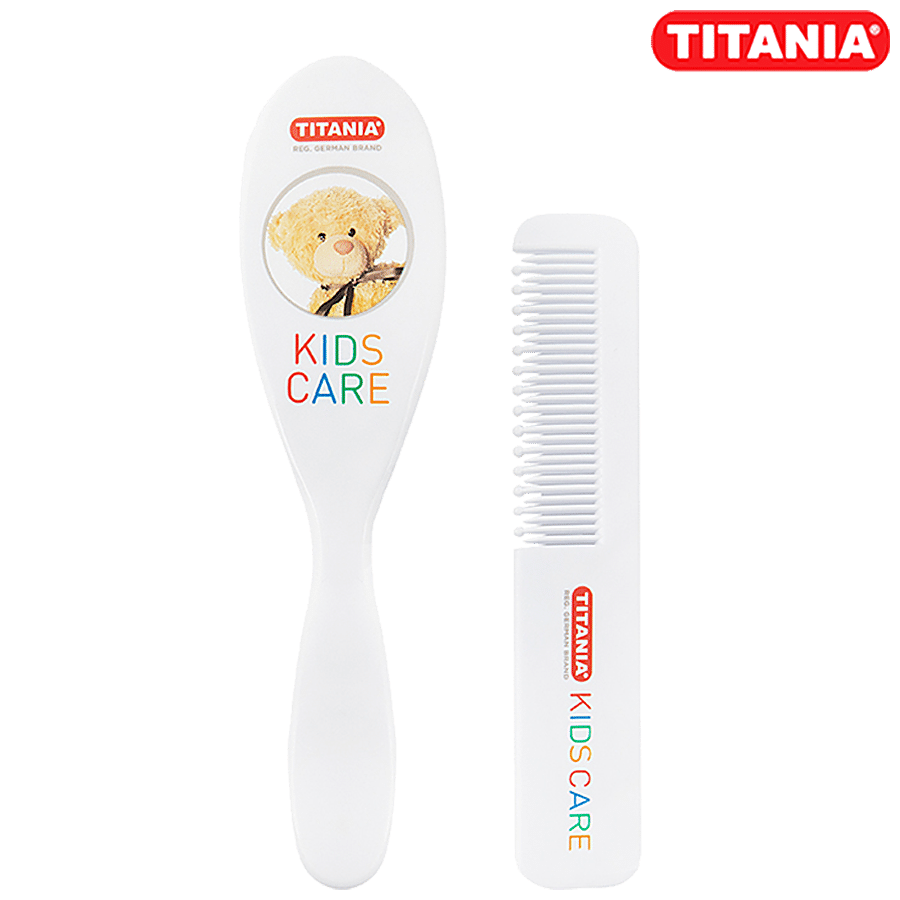 Buy Titania Baby Hair Brush & Comb Set - With Soft Bristles, Assorted  Colours, DP100129 Online at Best Price of Rs 599 - bigbasket