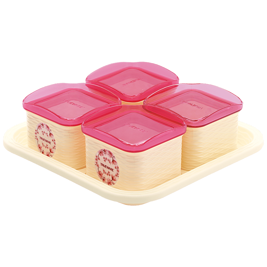 5PCS Square Plastic Portion Box Sets with Lids.Food Storage Box
