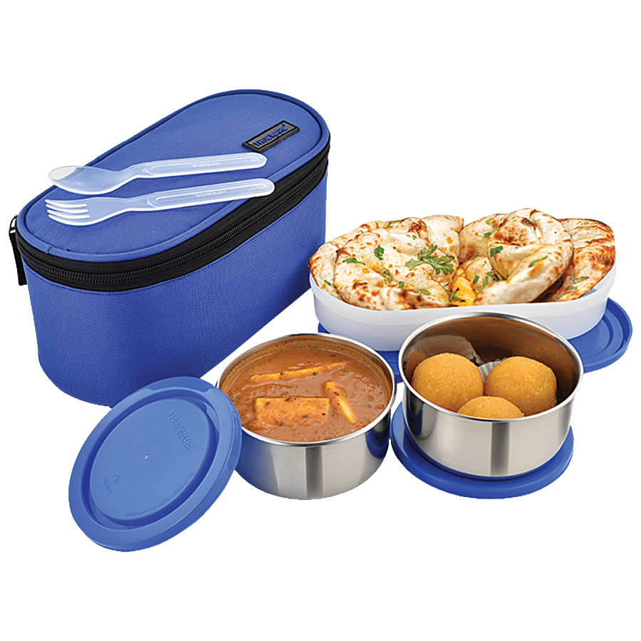 Buy Trueware Office Plus 2+1 Sky Stainless Steel Lunch Box Blue Container  Set Online At Best Price On Moglix