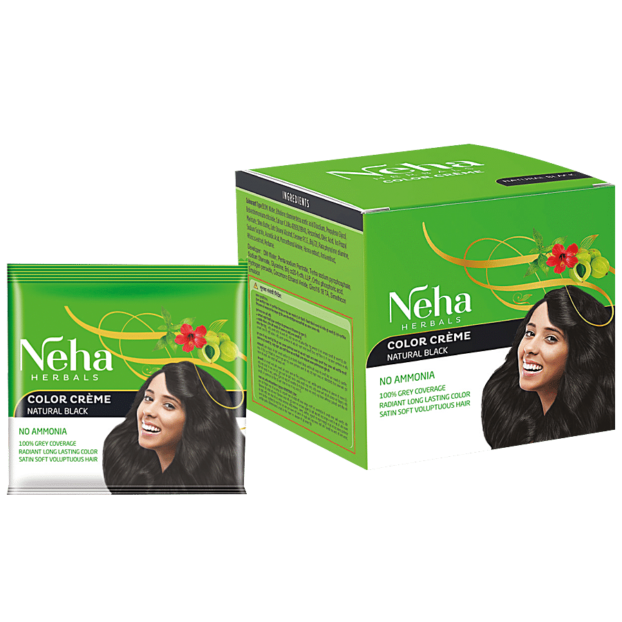 Buy Neha Herbals Color Creme - Natural Black, 100% Grey Coverage, Provides  Radiant Shine Online at Best Price of Rs 200 - bigbasket