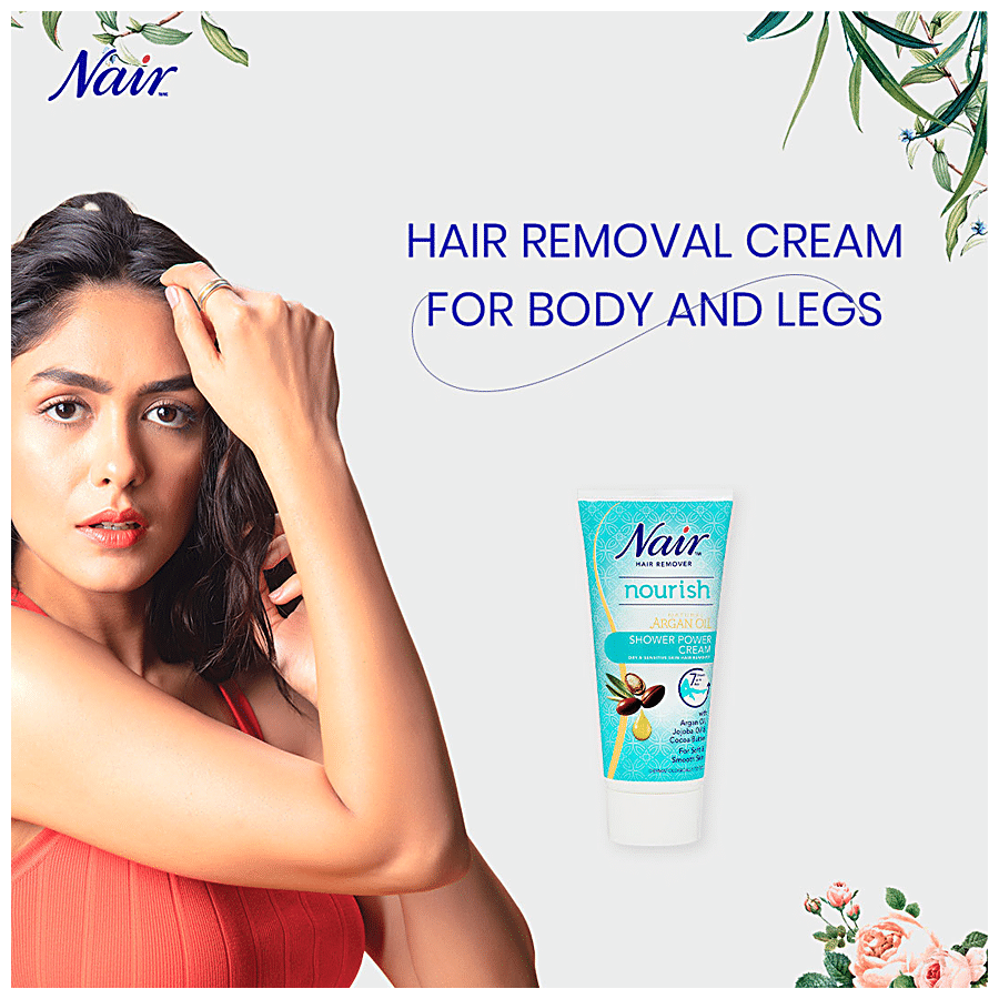 Buy Nair Shower Power Hair Remover Cream For Sensitive Skin - For Dry &  Sensitive Skin With Argan Oil, Jojoba Oil & Cocoa Butter Online at Best  Price of Rs 699 - bigbasket