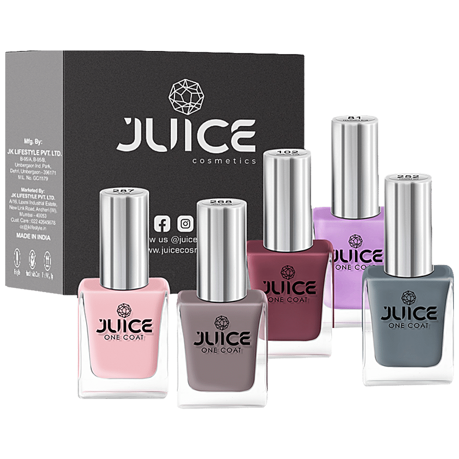 Buy Juice Nail Polish - Periwinkle Blue, Dusty Coral, Thunder Sky, Icy  Pink, Teddy Brown, Zero-chip, Heavily Pigmented Online at Best Price of Rs   - bigbasket