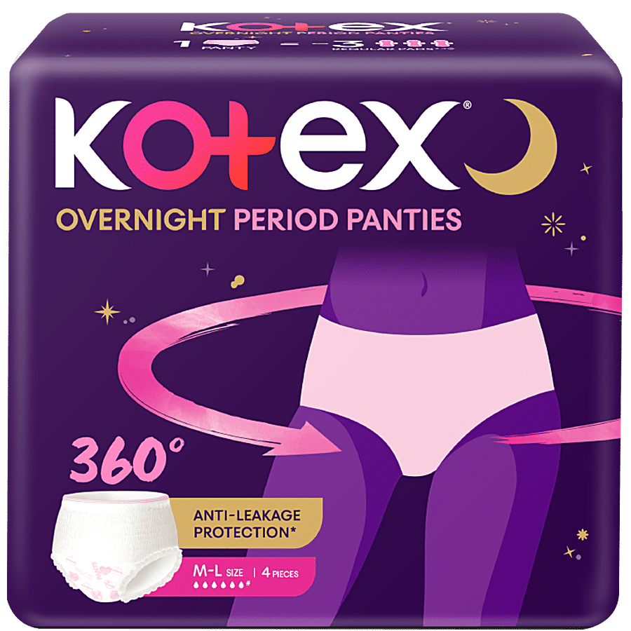 Buy Kotex Overnight Period Panties - 360 Degree Anti-Leakage Protection,  M/L Online at Best Price of Rs 148 - bigbasket