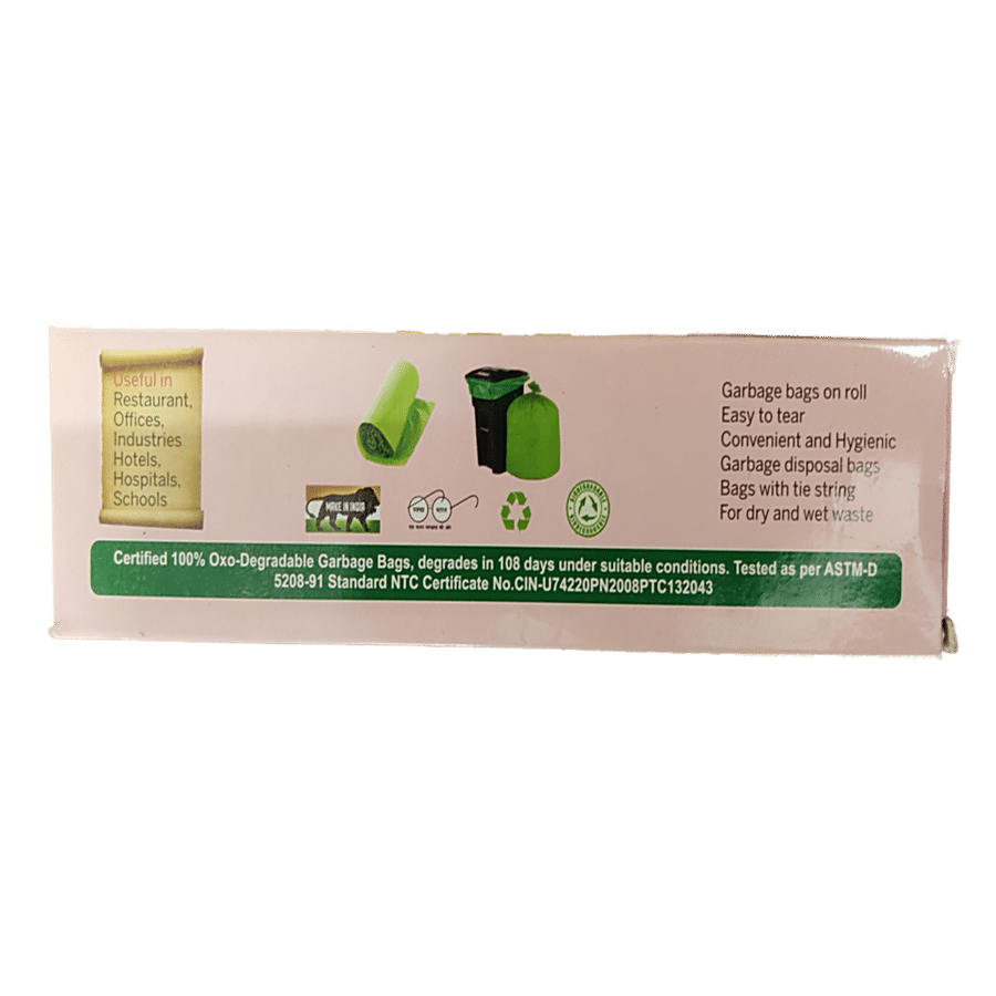 Buy Haahaa Oxo-Biodegradable Garbage Bags - Jumbo, Green, Compostable,  Twist & Tie, 60 cm x 127 cm Online at Best Price of Rs 180 - bigbasket