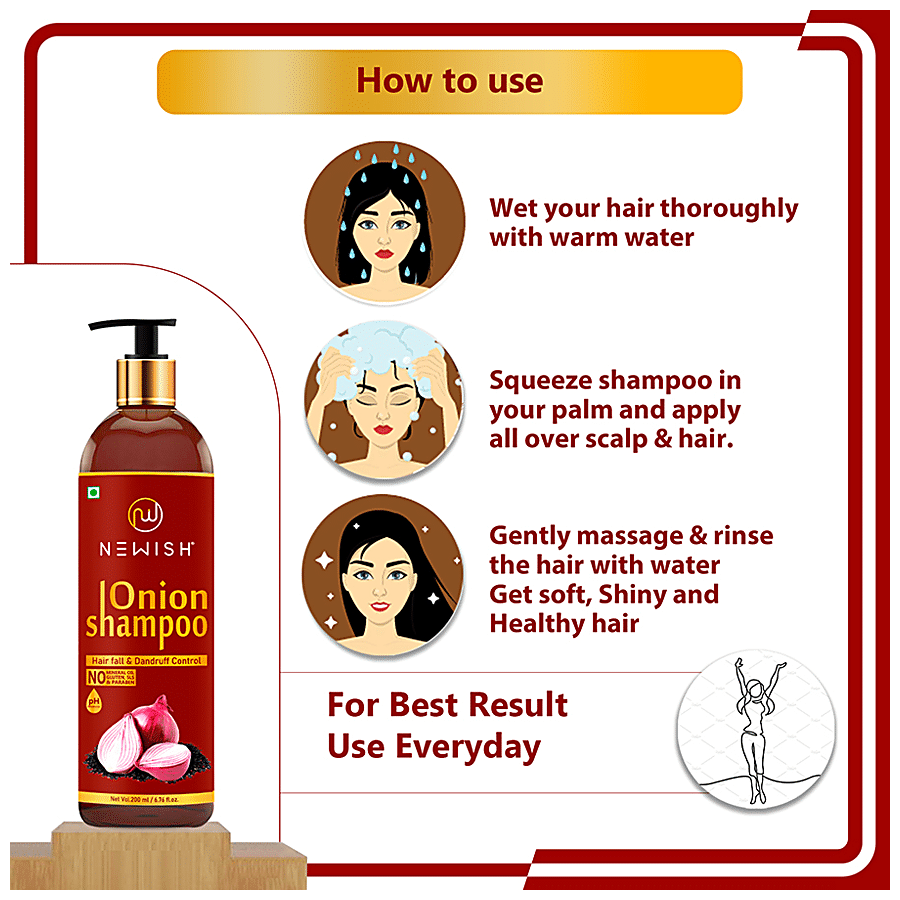 Buy Newish Red Onion Shampoo - For Hair Growth & Hairfall Control Online at  Best Price of Rs 695 - bigbasket