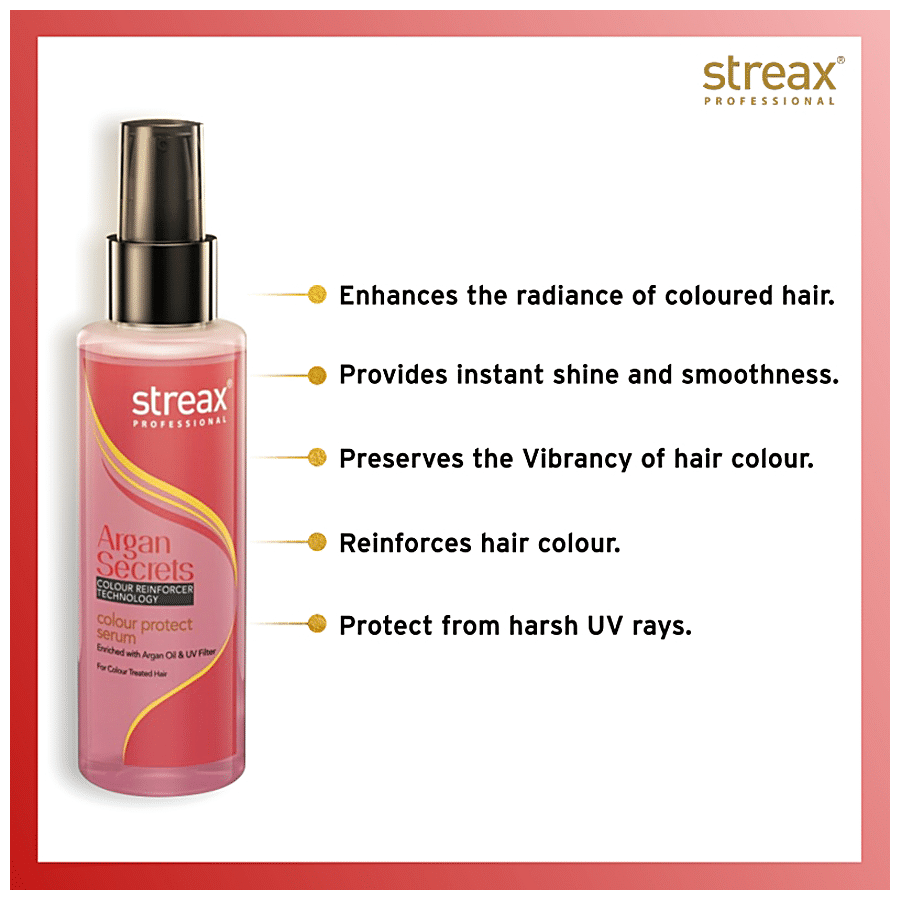 Buy Streax Professional Argan Secrets Colour Protect Serum - With UV Fibre,  For Colour-Treated Hair Online at Best Price of Rs  - bigbasket