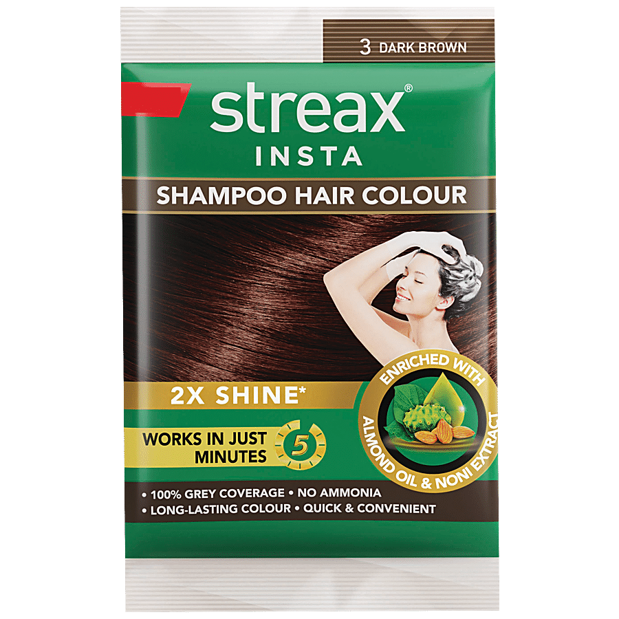 Buy Streax Insta Shampoo Hair Colour - Almond Oil & Noni Extract ...