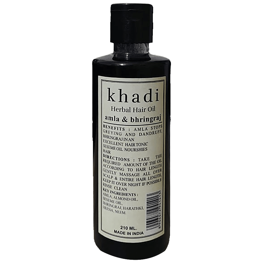 Buy KHADI HERBAL Amla Bhringraj Oil - Nourishes Hair, Promotes Growth  Online at Best Price of Rs 170 - bigbasket