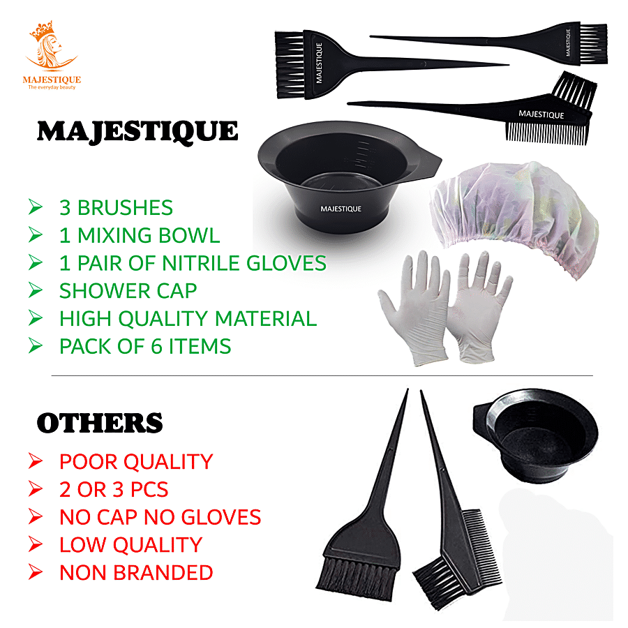 Buy MAJESTIQUE Dye Colour Brush & Bowl Set - Multiuse Kit, For Hair Care  Online at Best Price of Rs 299 - bigbasket