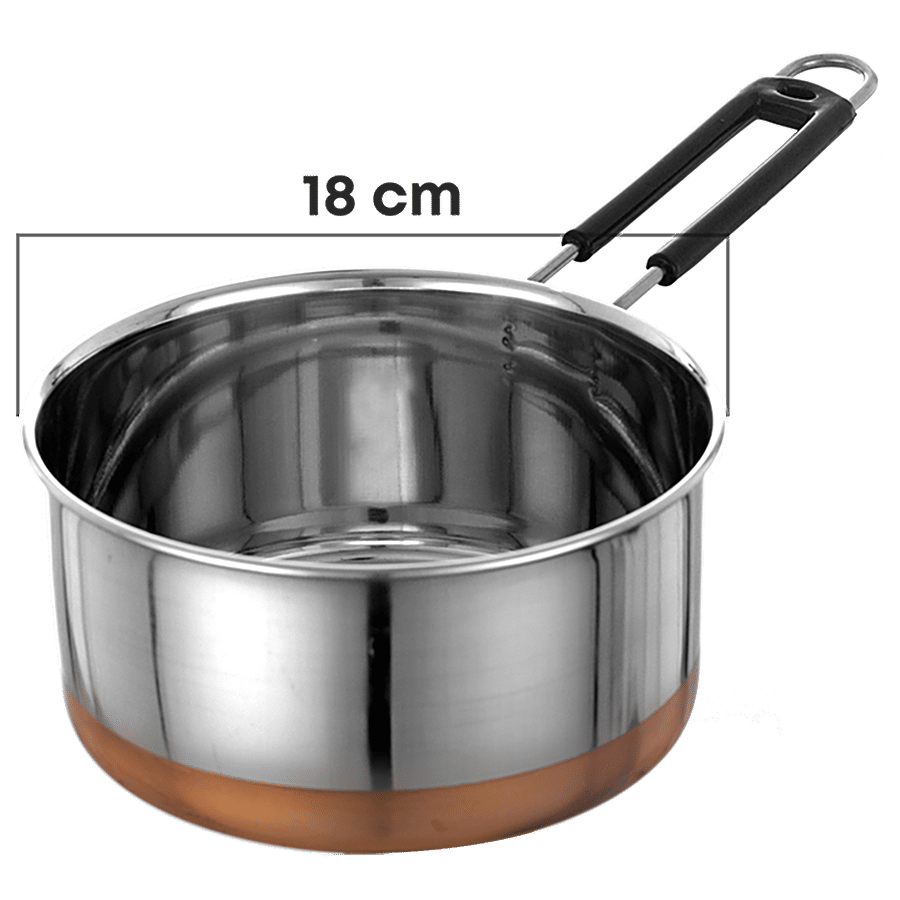 Rare AMC Stainless Steel Cookware Sauce Saute 8” Pot Double Handle 8011 No  Lid 