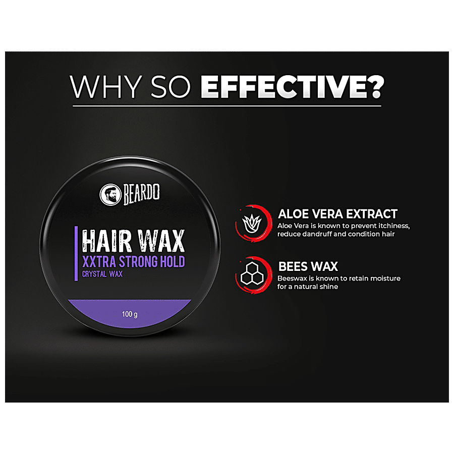 Buy Beardo Xxtra Strong Hold Crystal Hair Wax - Glossy Finish, For All Hair  Types Online at Best Price of Rs 340 - bigbasket