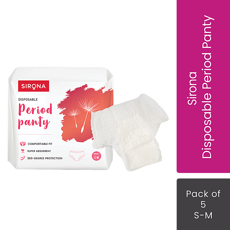 Sirona Disposable Period Panties for Women (S-M) - 5 Disposable Panty