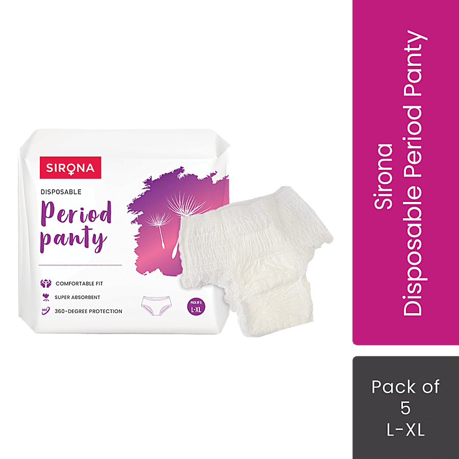 Sirona Disposable Period Panties (XXL), 360° Protection for 12 hours, No  Leakage, No Discomfort, Day & Night Protection, Wetness Indicator