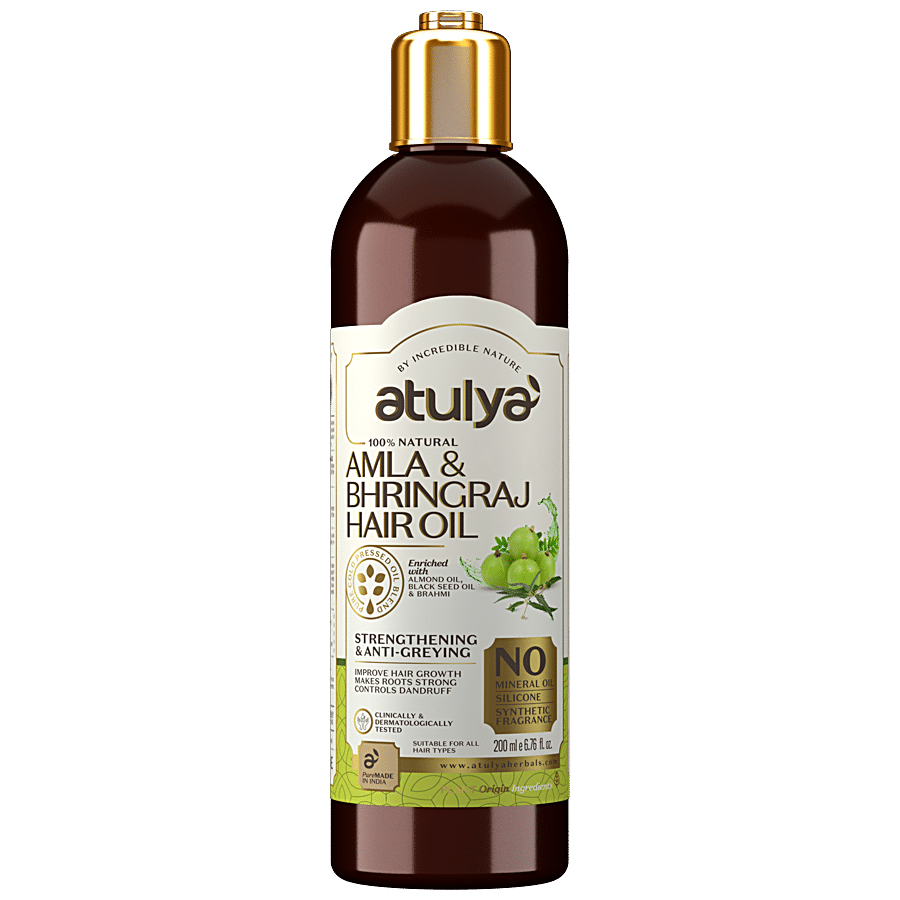 Buy ATULYA Amla Bhringraj Hair Oil - With Brahmi, Improves Hair Growth, For Strong  Roots Online at Best Price of Rs  - bigbasket