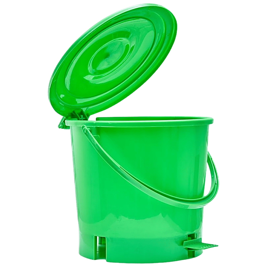 Buy BB Home Plastic Pedal Dustbin / Trash Can / Garbage Waste Bin with Lid  for Home, Kitchen, Bathroom, Office - Green, Medium size Online at Best  Price of Rs 229 - bigbasket
