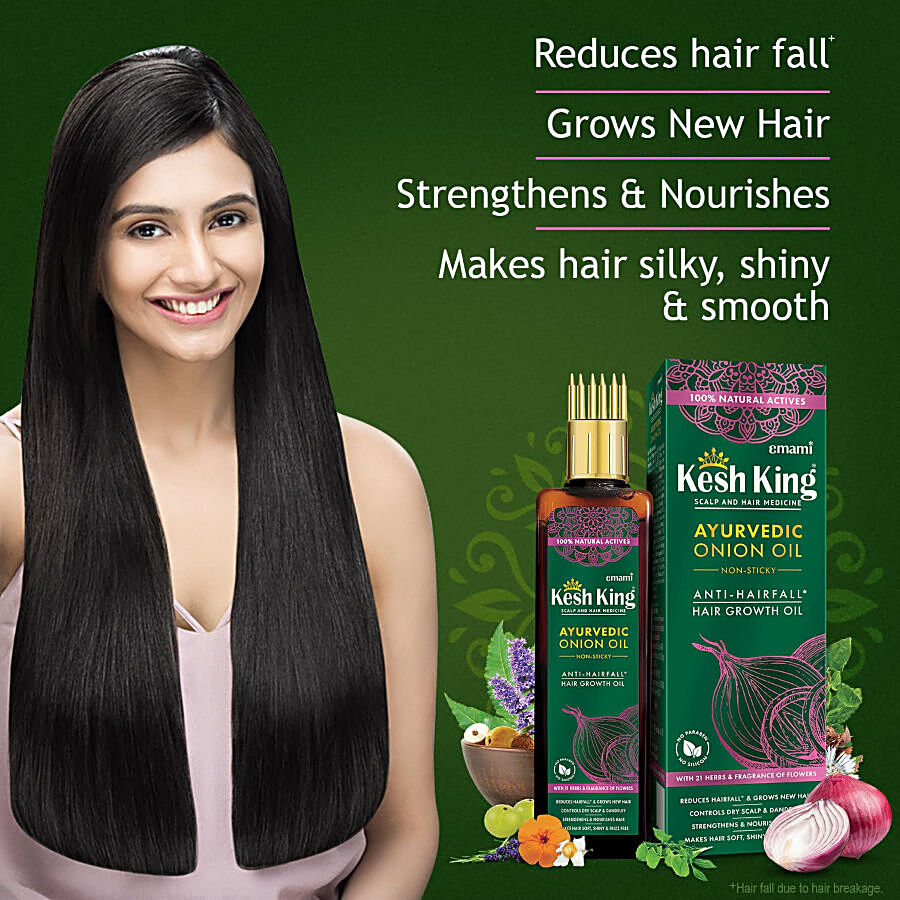 Buy Kesh King Ayurvedic Onion Oil - Anti-hairfall, Controls Dry Scalp,  Strengthens & Nourishes Hair Online at Best Price of Rs 480 - bigbasket