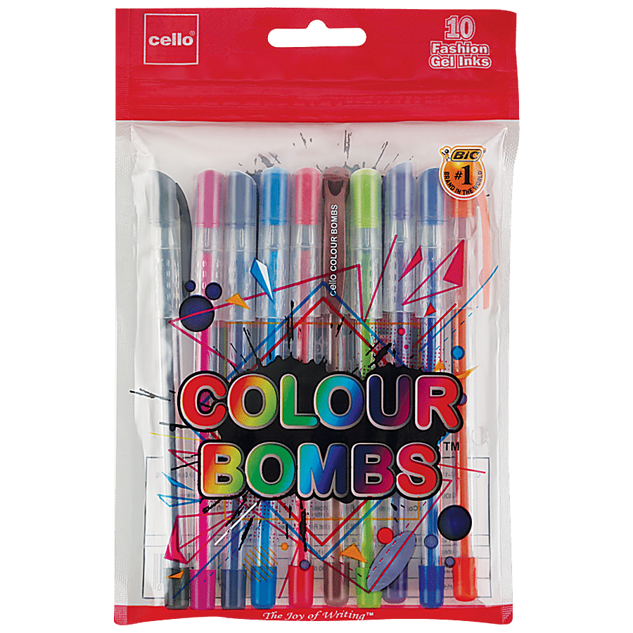  Cello Colour Bombs Coloured Ink Gel Pens