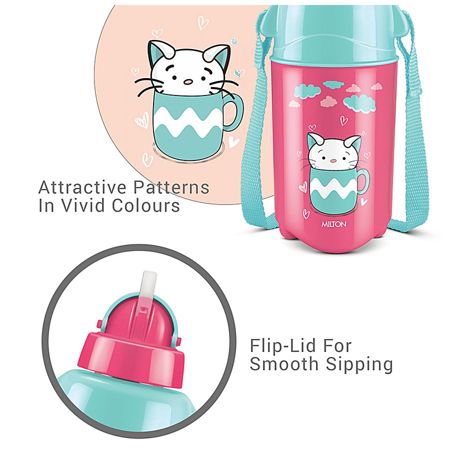 MILTON Kool Trendy 500 Plastic Insulated Water Bottle with Straw for Kids,  490 ml, Cherry Pink Schoo…See more MILTON Kool Trendy 500 Plastic Insulated