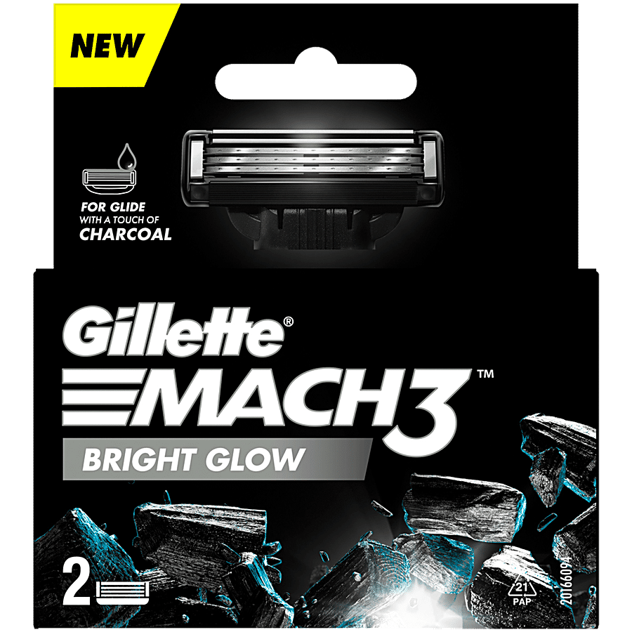 Gillette Mach3 Charcoal Shaving Razor - For Men, New Enhanced Lubrastrip,  For A Clean Close Shave, 1 pc