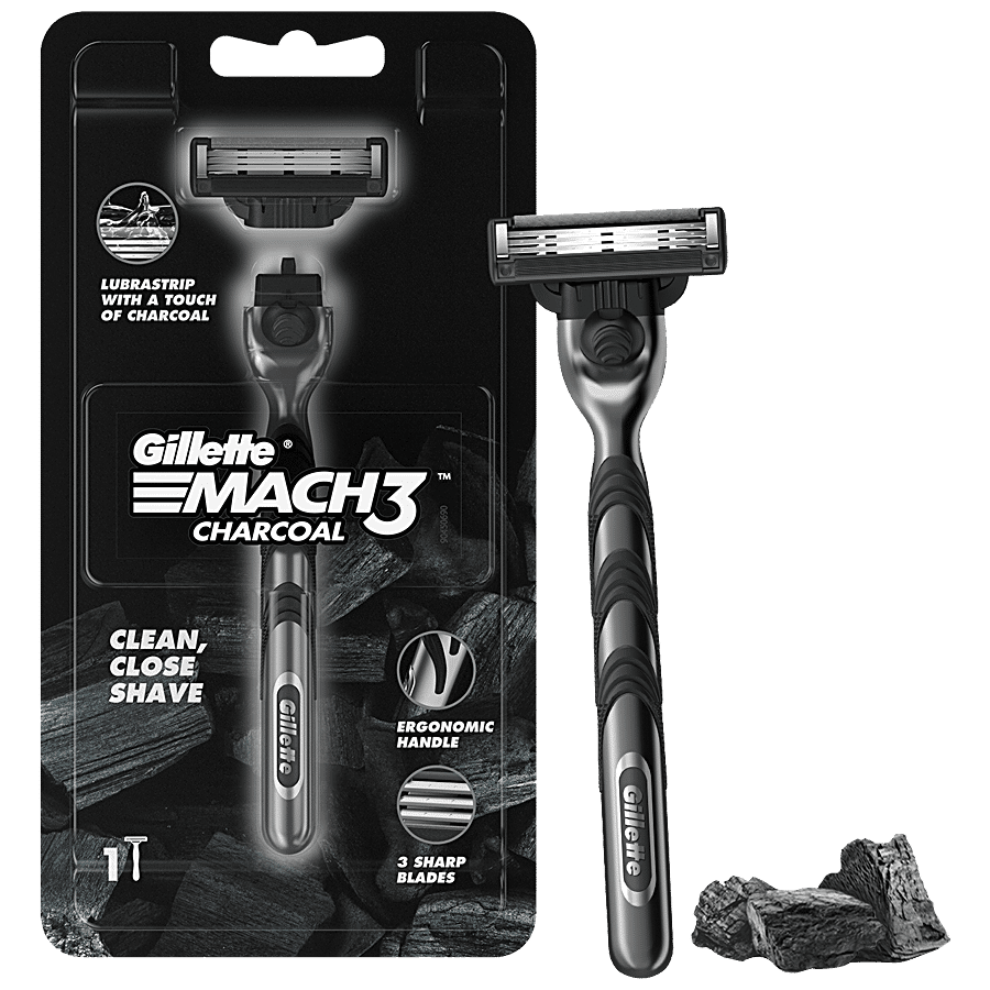 Buy Gillette Mach3 Charcoal Shaving Razor - For Men, New Enhanced  Lubrastrip, For A Clean Close Shave Online at Best Price of Rs 300 -  bigbasket