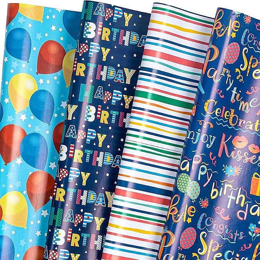  4 Rolls Assorted Premium Gift Wrapping Tissue Paper