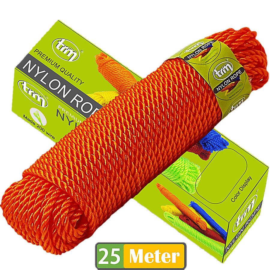 Trm Nylon Rope - 25 m, Orange, Premium Quality, 1 pc