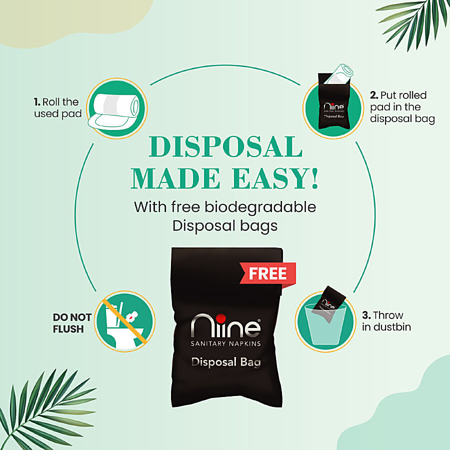 Buy Niine Biodegradable Sanitary Napkins Pads - XL, 275 mm, With Eco-Friendly  Disposable Bags Online at Best Price of Rs 320 - bigbasket
