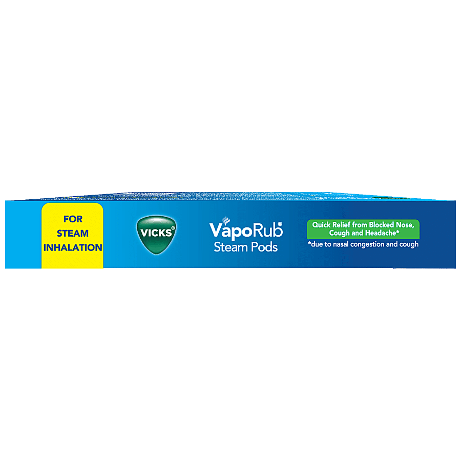 Buy Vicks Vaporub Steampods For Steam Inhalation, Quick Relief From Blocked  Nose, Sinus Congestion, Headache, Cough, Cold Online at Best Price of Rs 99  - bigbasket